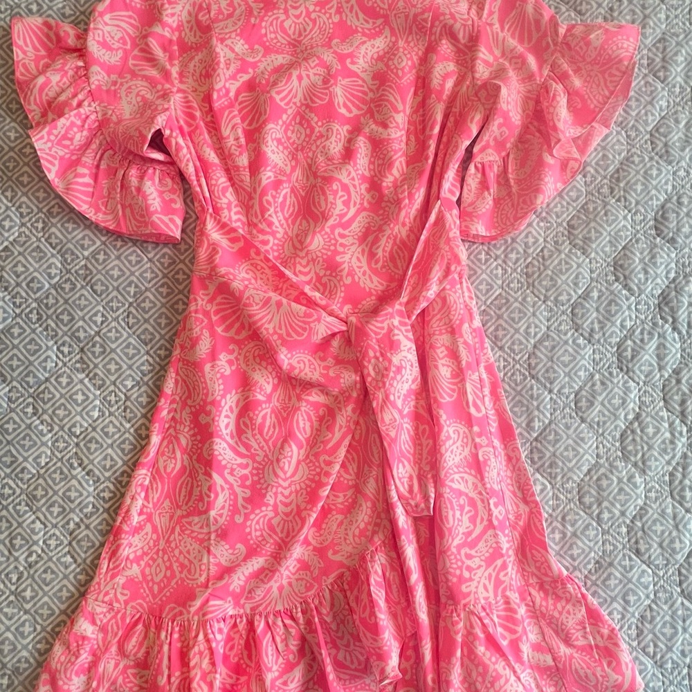 Pink Paisley Ruffle Dress